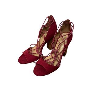 Bamboo Fuschia Open Toe Heels Sandals Size 7